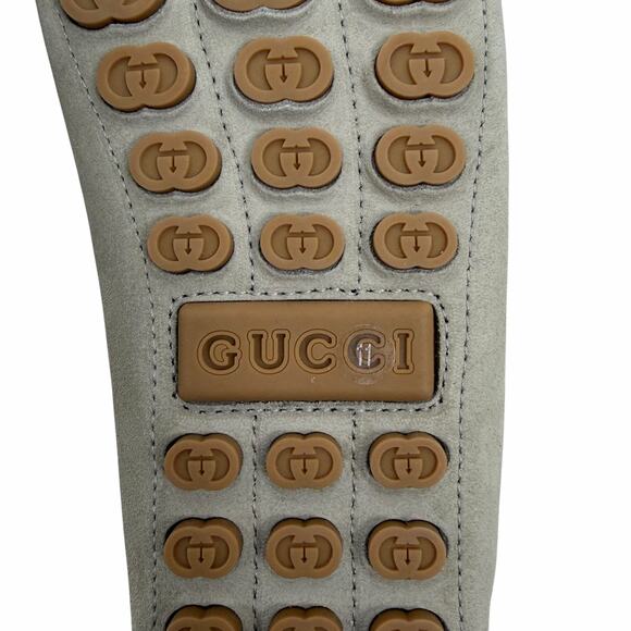 Gucci Byorn Guccisima Horsebit Suede Driver Loafer Oatmeal Size 11.5 main image 4